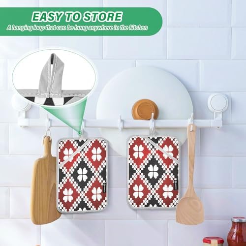 Shamrock Clover Potholder Set