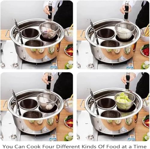 Stainless Steel Insert Set Pasta Cooker with Strainer for Noodles and Dumplings