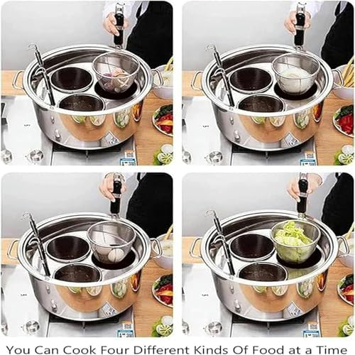 SVMYTEBGE 3 Hole Pasta Pot with Steamer Set
