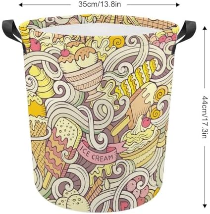 Cartoon Retro Ice Cream Summer Laundry Hamper