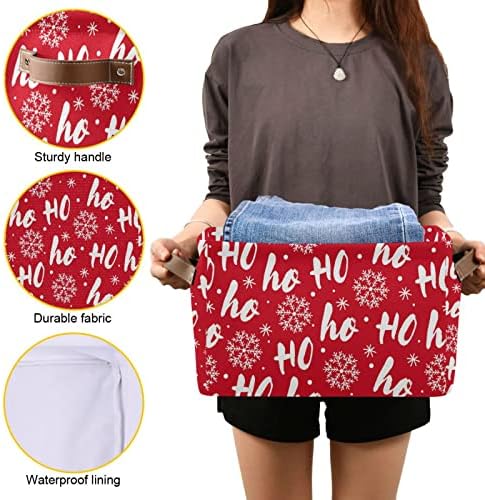 Ho White Christmas Storage Bin withHandles for Kids
