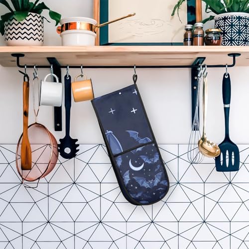 Bats Moon Halloween Double Oven Mitt