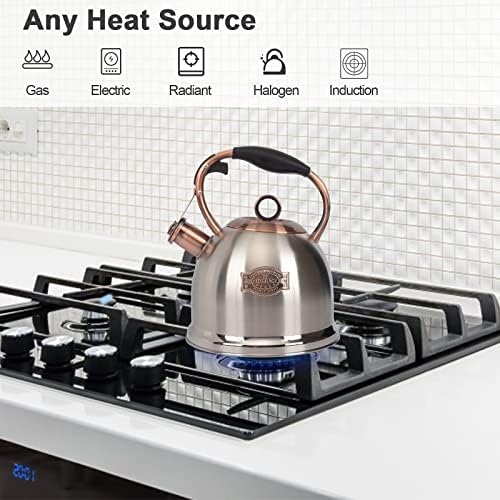 Lux Grace stainless steel whistle tea kettle