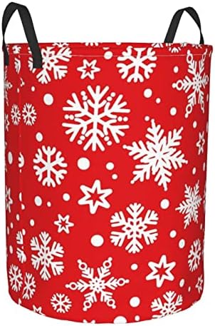AFHYZY Snowflake Laundry Hamper - Collapsible with Handles Easy Carry Durable Storage Basket