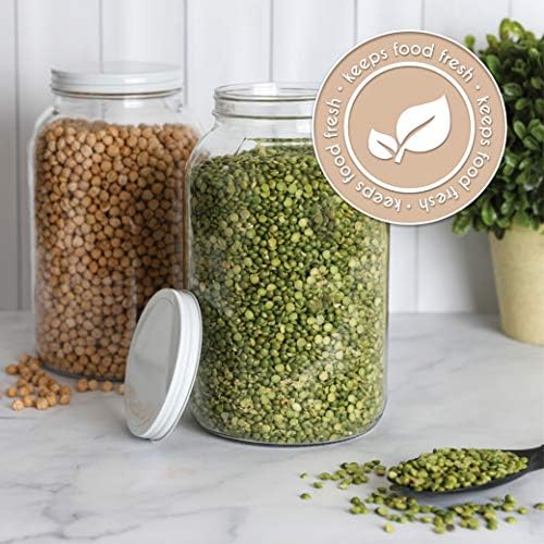 Sturdy Glass Jar with Lid for Fermenting Canning and Preservation - 1 Gallon