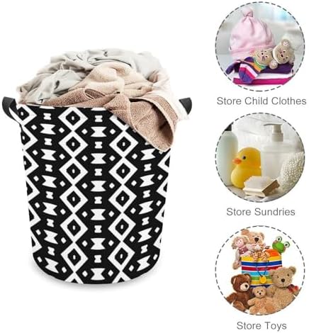 Monochrome Pattern Laundry Baskets Multi-functional Storage for Home Travel College