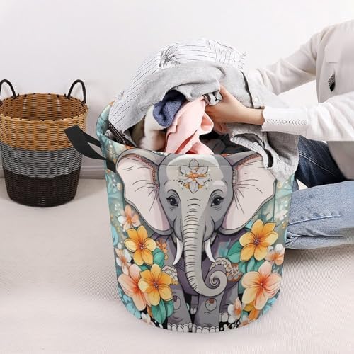 Cartoon Elephant Laundry Hamper