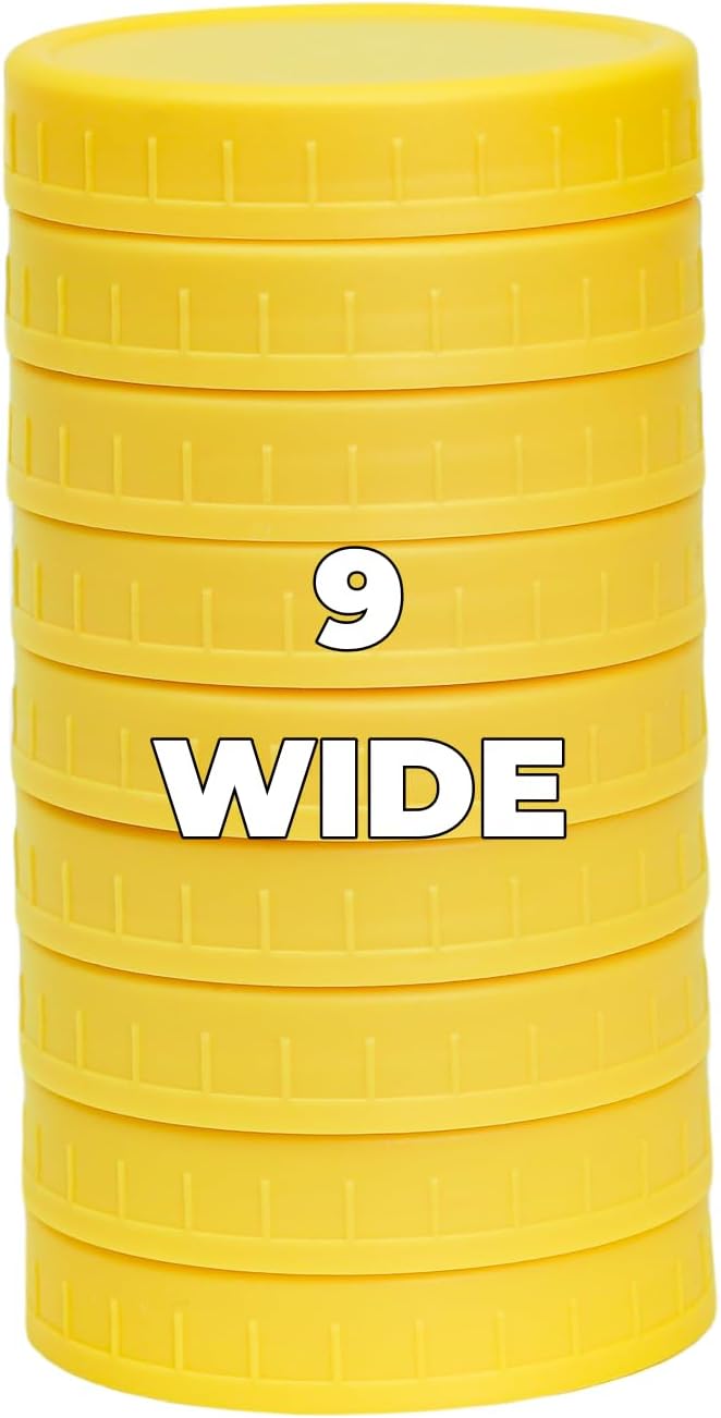 Jumterlee 9-Piece Yellow Mason Jar Lids with Silicone Rings