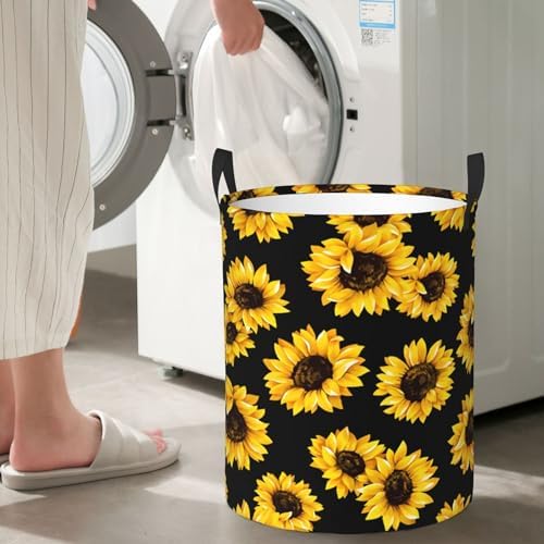 Sunflower Folding Laundry Basket - Durable Waterproof Organizer for Home Car