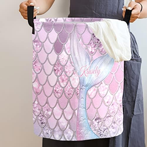 Personalized Mermaid Glitter Scales Laundry Basket