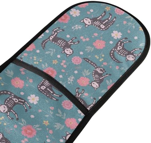 KLL Skeleton Cats Halloween Double Oven Mitt
