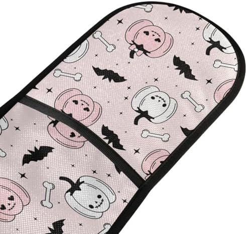 Suziyo Double Oven Mitts Pink Halloween Pumpkins Bats
