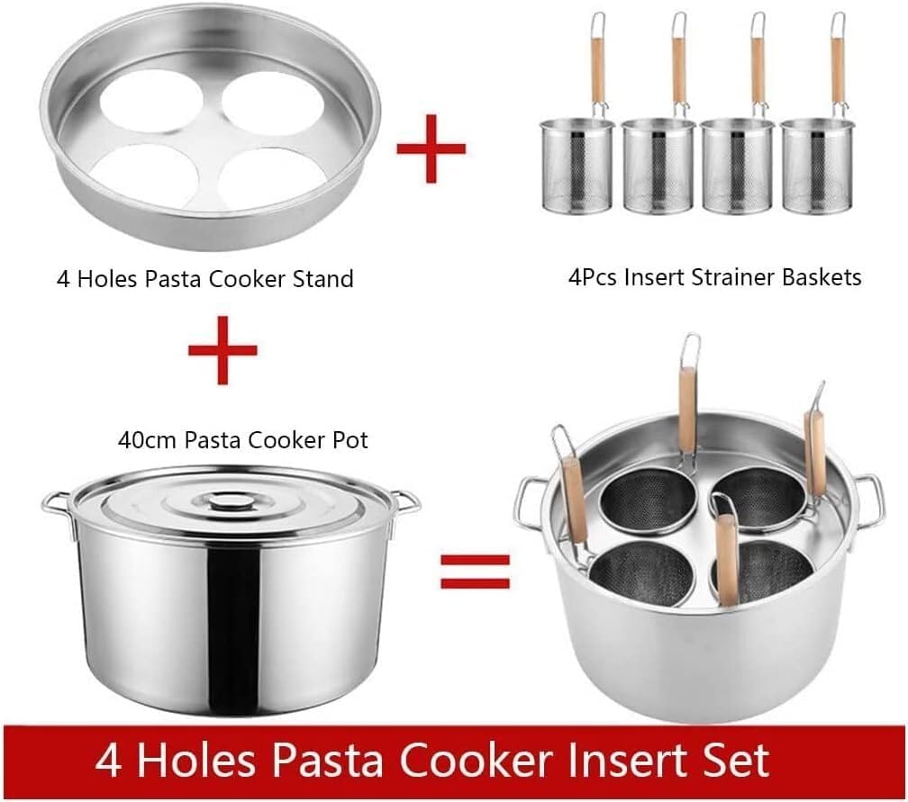 Sturdy Stainless Steel Multifunctional Pasta Cooker with Divider Colander