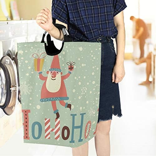Visesunny Large Capacity Laundry Hamper Basket with Santa Claus Gift Design