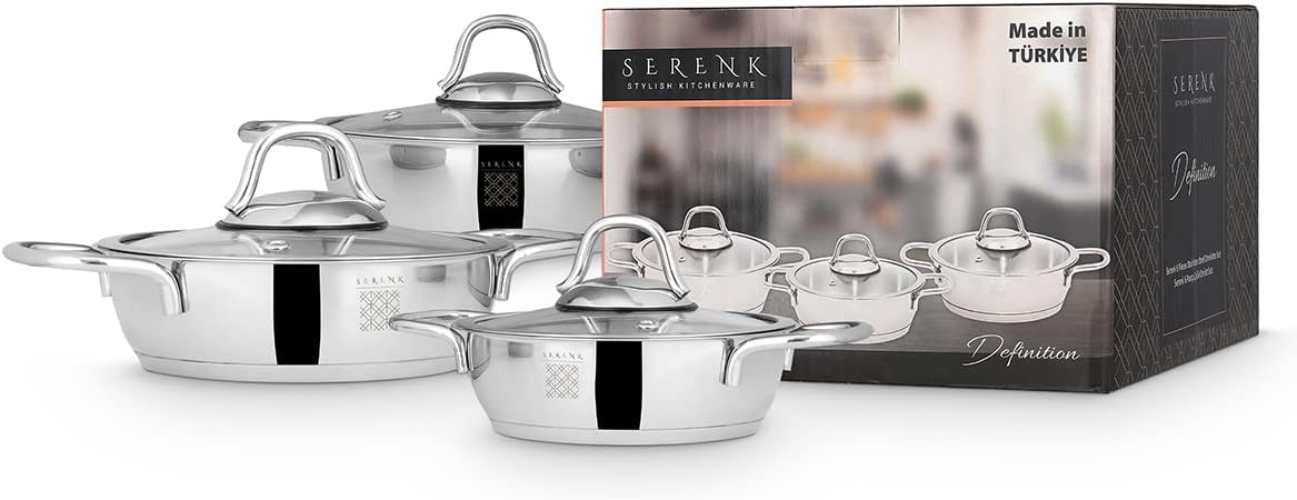 7-Piece Stainless Steel Cookware Set - Durable Non-Stick and Perfectly Balanced