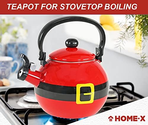 Home-X Santa Claus Whistling Tea Kettle Christmas Gift