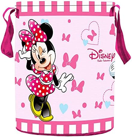 Kuber Industries Disney Minnie Print Foldable Laundry Basket with Handles