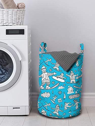 Ambesonne Ski Pattern Laundry Bag