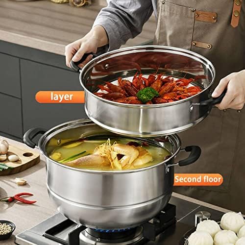 MANO Steamy Pot 2-Layer Stainless Steel with Handle for Quick Meals
