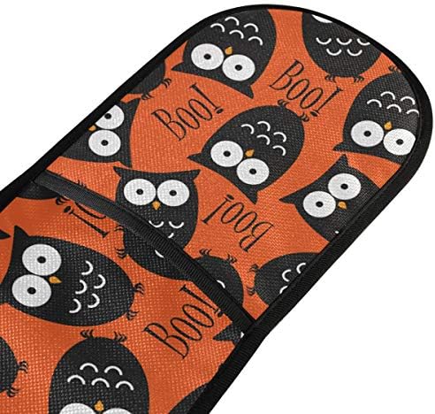 ZZXXB Halloween Owl Boo Double Oven Mitt Heat Resistant Kitchen Gloves