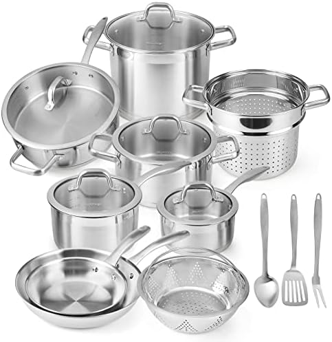 Duxtop 17-Piece Stainless Steel Pots Pans Set for Perfect Cooking