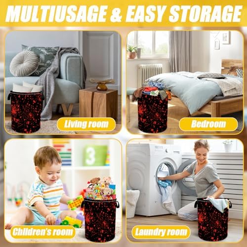 Blood Splattered Fun Practical Kids Laundry Basket Collapseable Durable Storage Hamper