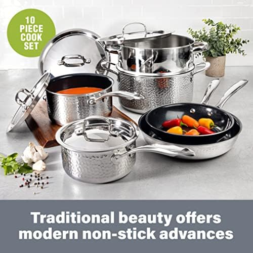 Hampered Stainless Steel Cookware Set by Granitestone Nonstickadjacent
