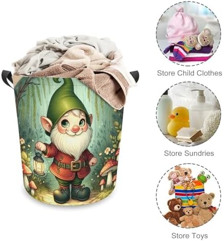 MEIKKO Cute Gnome Laundry Basket Durable Stylish for Clean Storage
