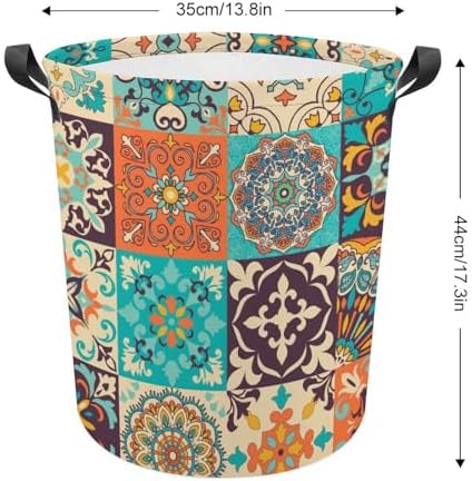 MEIKKO Patchwork Boho Vintage Laundry Basket