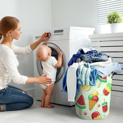 Fresh Fruit Ice Cream Waterproof Laundry Hamper