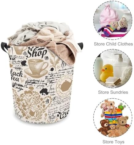 Elegant Tea-Themed Storage Hamper for Laundry Organization