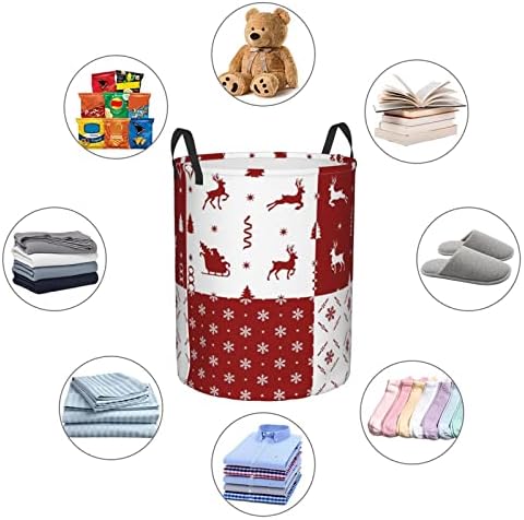 Reusable Christmas Laundry Hamper with Easy Handles Durable and Space-Saving