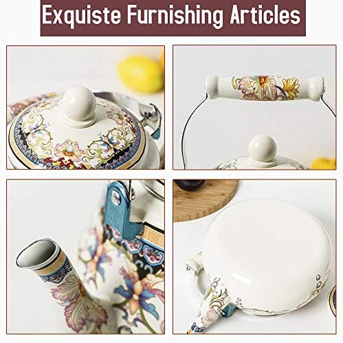Stylish Floral Design Leaking-Proof Ceramic Kettle for Home Kitchen