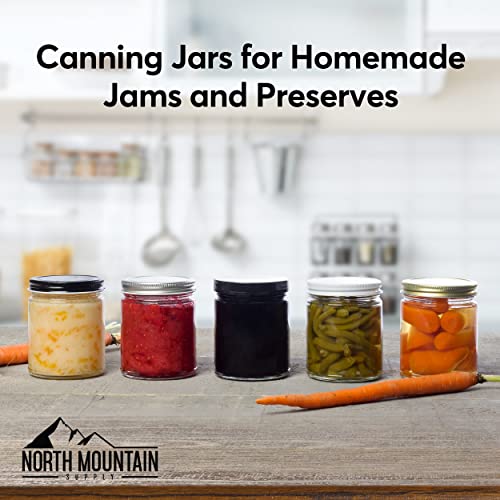 Perfect Mason Jar Canning Set 132 in Case Gold Metal lids 9oz Capacity