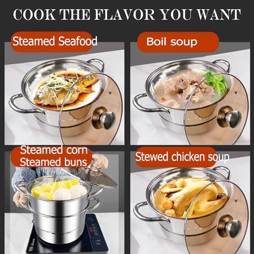 2-in-1 Cooking Pot for Stew Steam