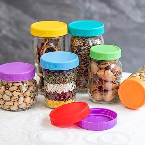 Jumterlee 9-Piece Yellow Mason Jar Lids with Silicone Rings