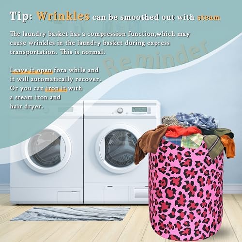 Pink Leopard Print Laundry Hamper