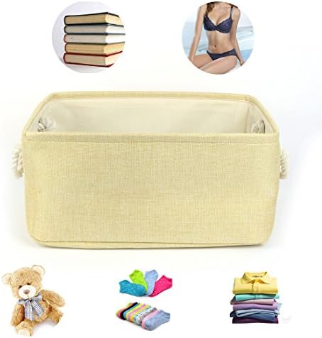 Eco-Friendly Space-Saving Collapsible Fabric Storage Basket Beige