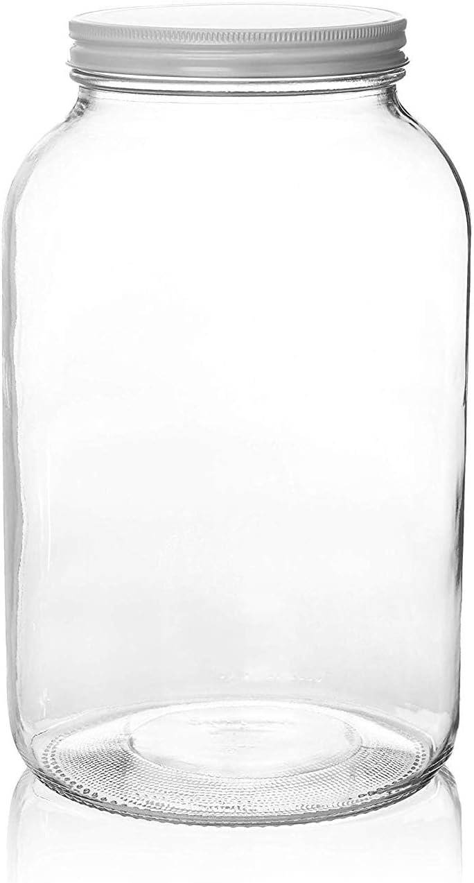 Sturdy Glass Jar with Lid for Fermenting Canning and Preservation - 1 Gallon