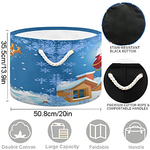 Visesunny Santa Reindeer Storage Basket