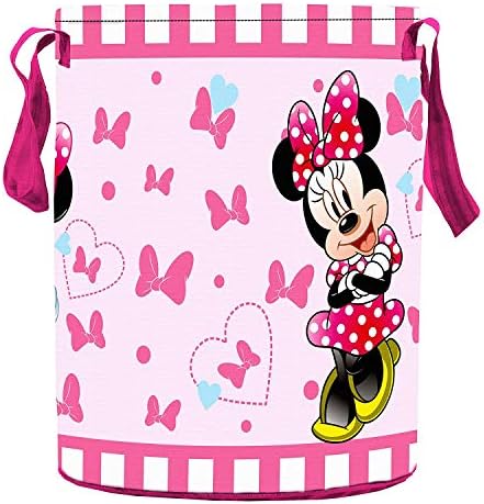 Kuber Industries Disney Minnie Print Foldable Laundry Basket with Handles