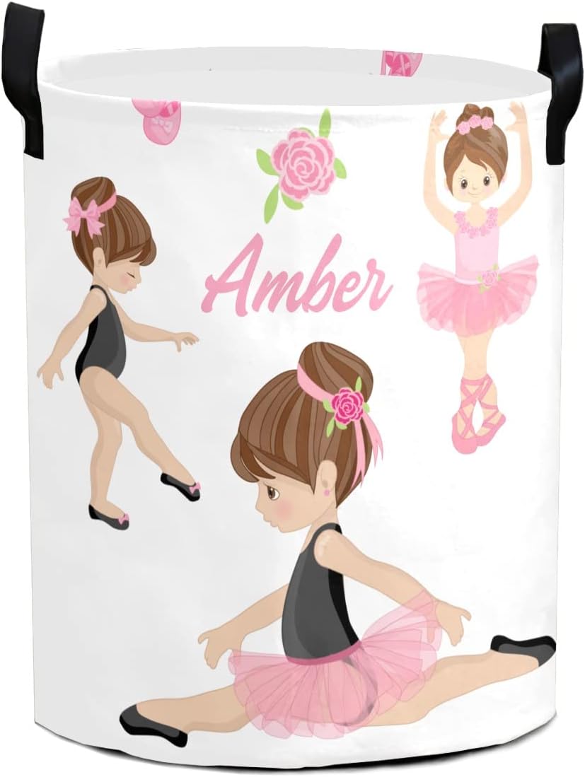 Custom Lovely Girl Ballet Storage Basket with Handles