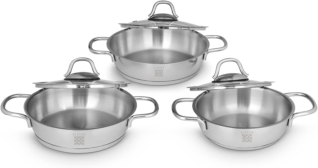 7-Piece Stainless Steel Cookware Set - Durable Non-Stick and Perfectly Balanced