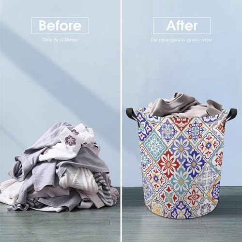 Colorful Patchwork Laundry Basket