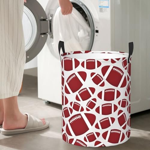 Football Folding Laundry Basket with Handles for Efficient Storage