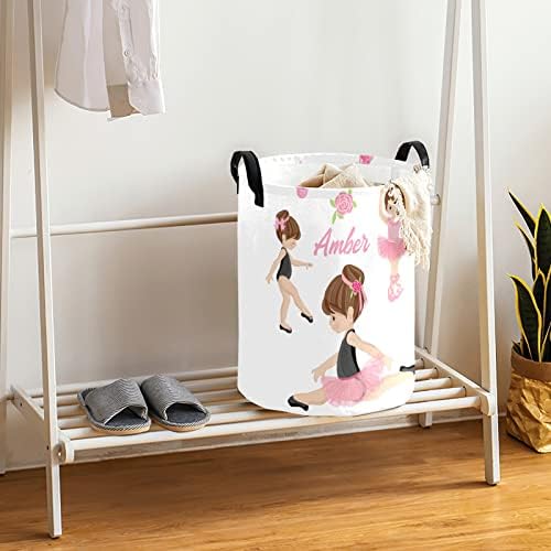 Custom Lovely Girl Ballet Storage Basket with Handles