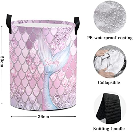 Personalized Mermaid Glitter Scales Laundry Basket