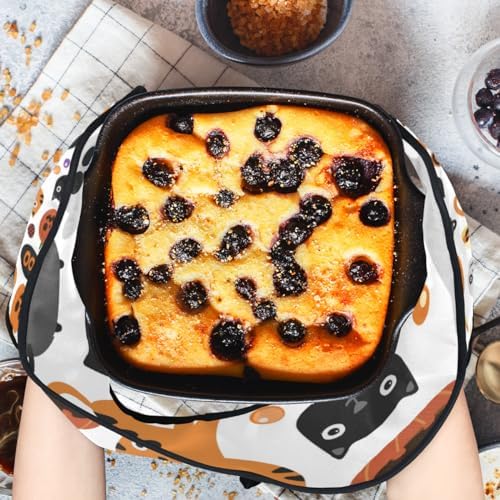 Halloween Double Oven Mitts Heat Resistant Gloves for Cooking Baking Grilling