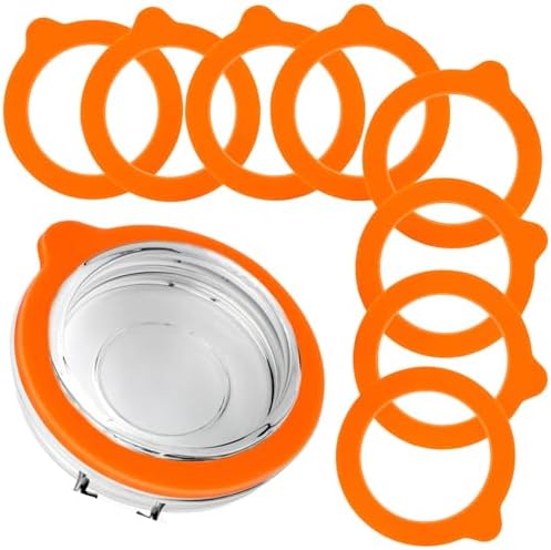 8PCS 37 Orange Silicone Jar Seals for Canning