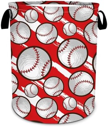 Baseball Texture Water Resistant Folding Laundry Hamper